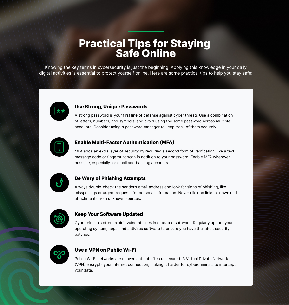 infographic for protecting yourself online