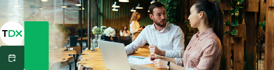 he looks at her and she's looking back at him while answering some FAQs about cybersecurity certifications