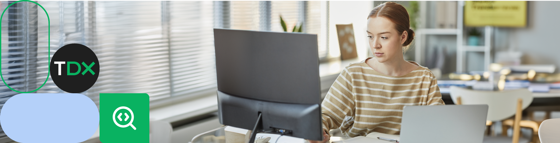 Office worker using a computer