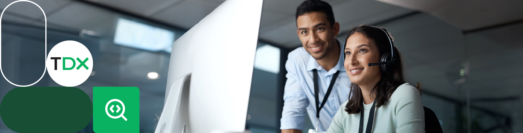 Two individuals working in an office setting